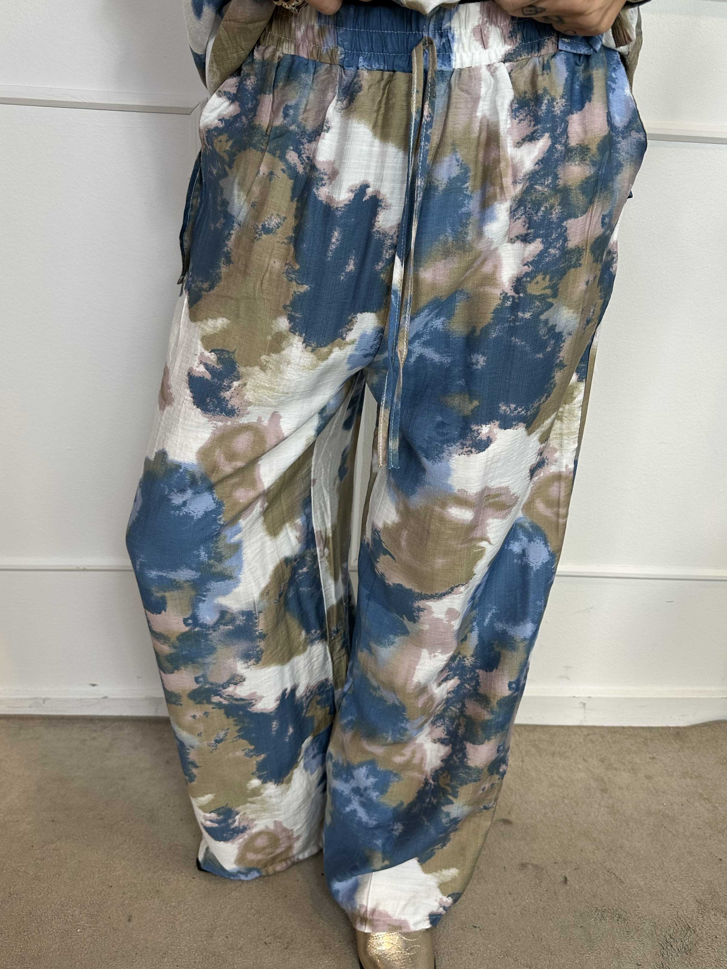 Vonnie - Mønstret skjorte sæt lavet i viskose